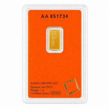 1 Gram Valcambi Suisse Fine Gold Bar