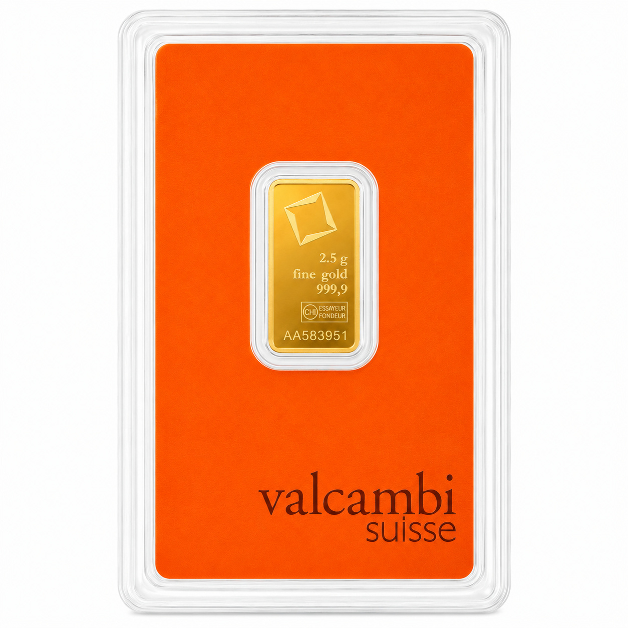 2.5 Gram Valcambi Suisse Fine Gold Bar