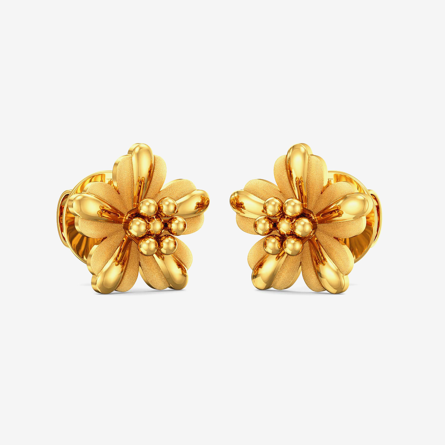 Effortlessly Graceful Gold Floral Stud
