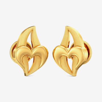 Exquisite Gold Heart Stud Earring