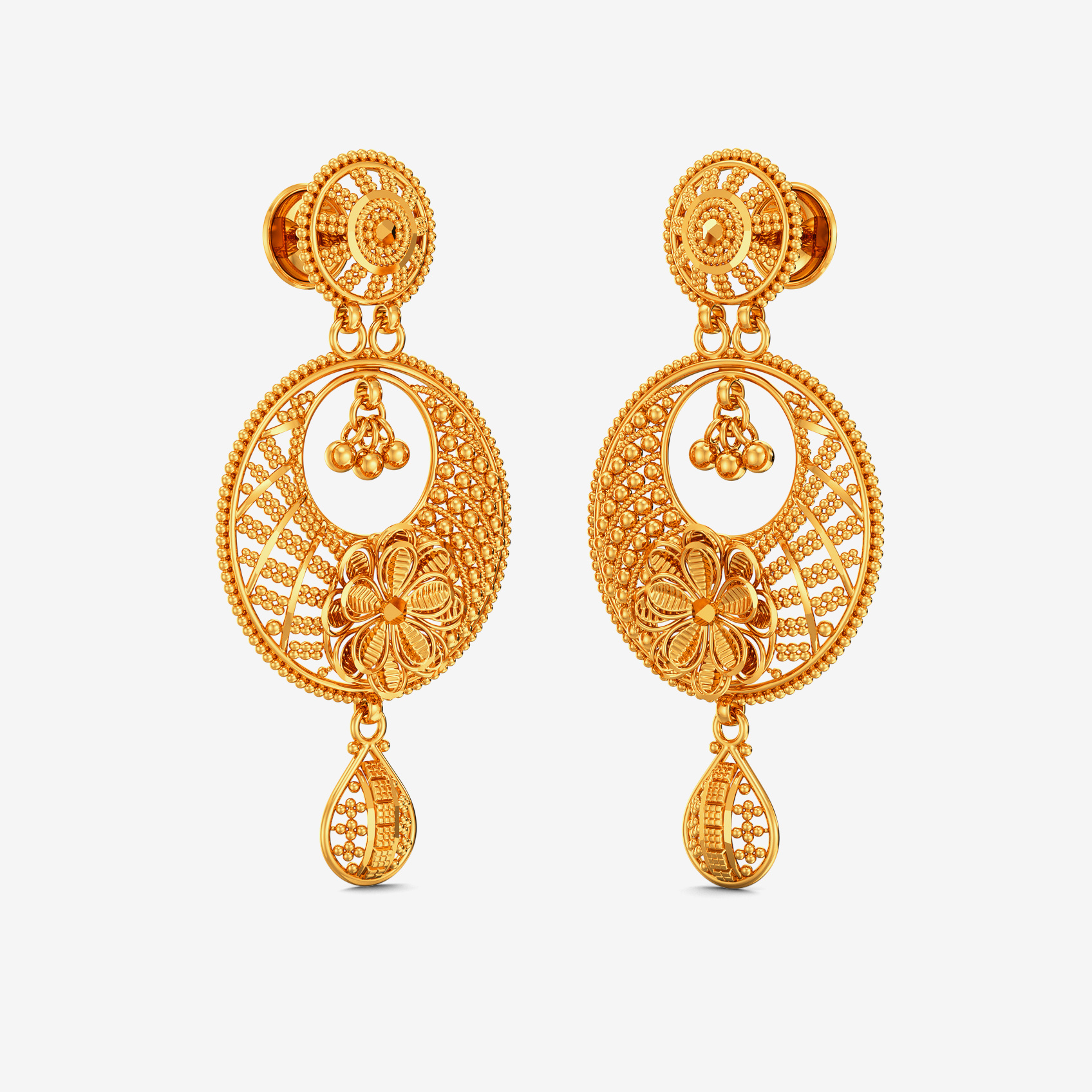 Opulent Golden Blossom Chandbali