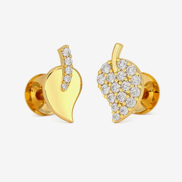 Quirk in Gold - Mismatched Gold Leaf Stud