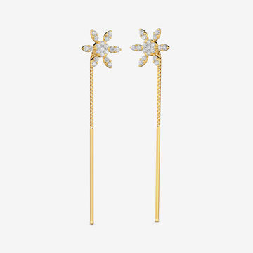 Blossom by Blossom - Gold Floral Threader Earring