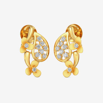 Excessively enchanting Gold Floral Leaf Stud