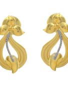 Stud dew charm gold earrings