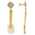 22kt Gold Plume earrings designs for daily use