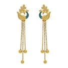 Peacock dance gold earring drops