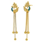 peacock dance gold earrings for women