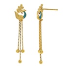 22K Gold Peacock Earrings