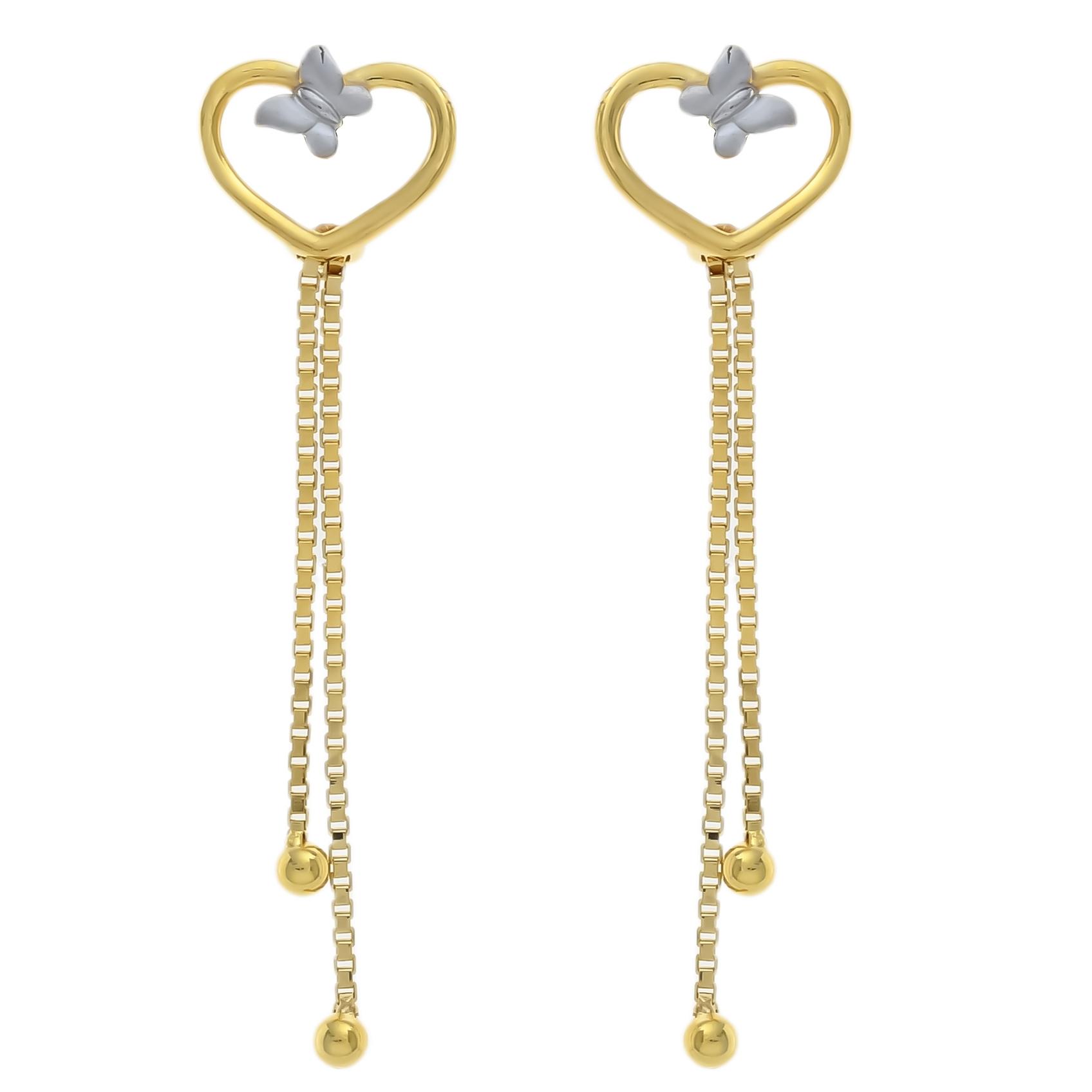 Fluttering Heart Gold Earring