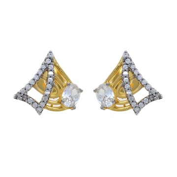 Elegant Twirl Gold Ear Studs