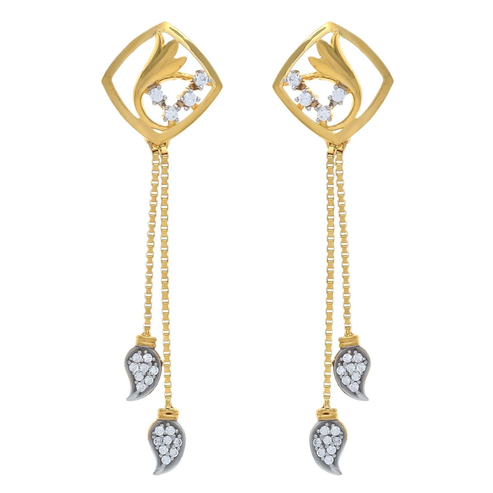 Shimmery Gold Drop Earrings