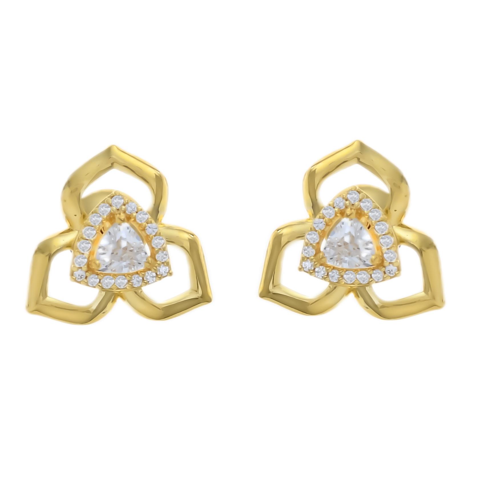 Trinity Bloom Gold Ear Stud