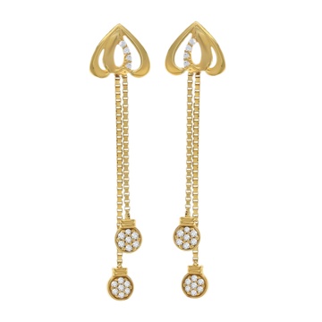 Grandeur of Hearts Gold Drop Earring