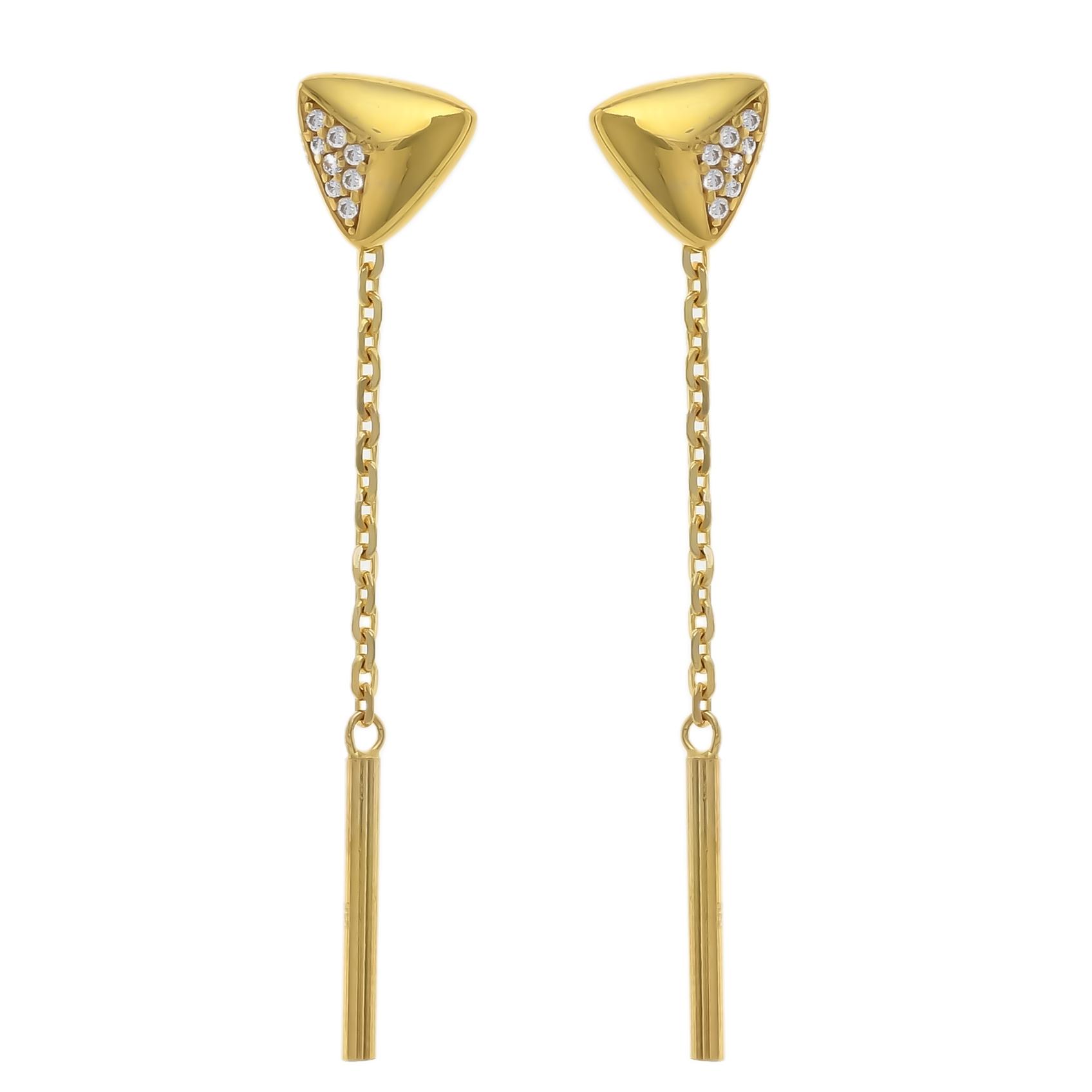 Triangular Charm Gold Earring