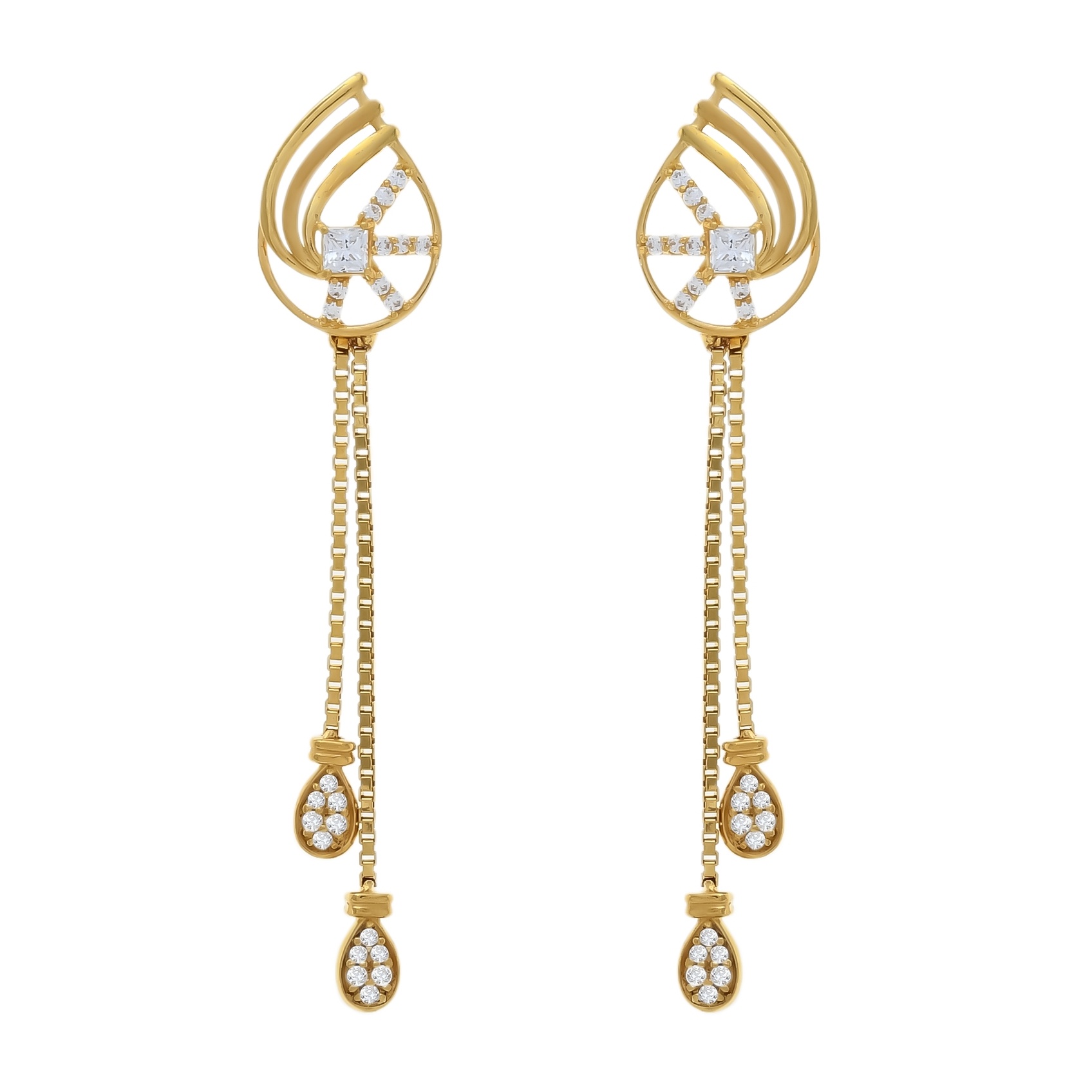 Leafy Affair Gold Drop Earrings