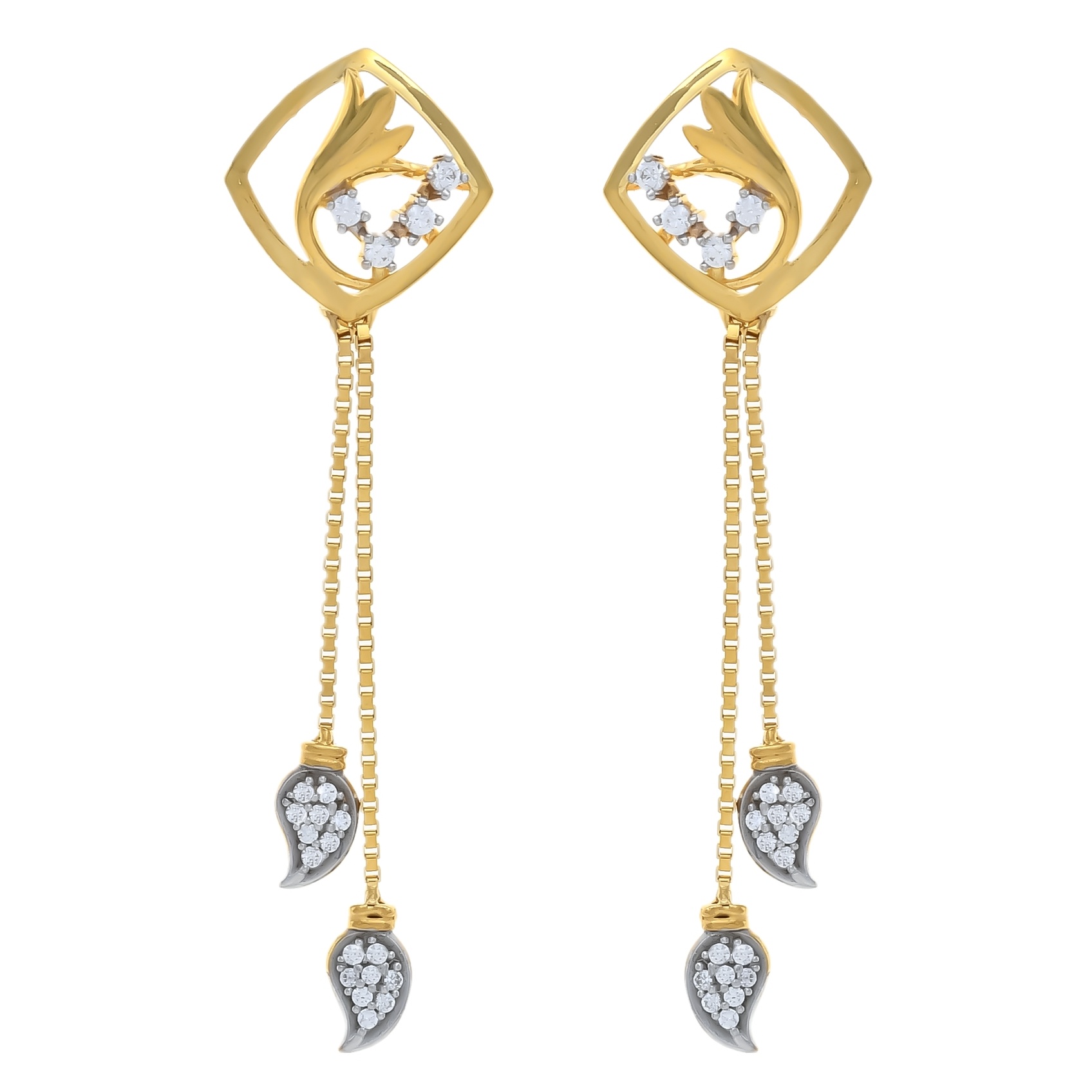 Shimmery Gold Drop Earrings