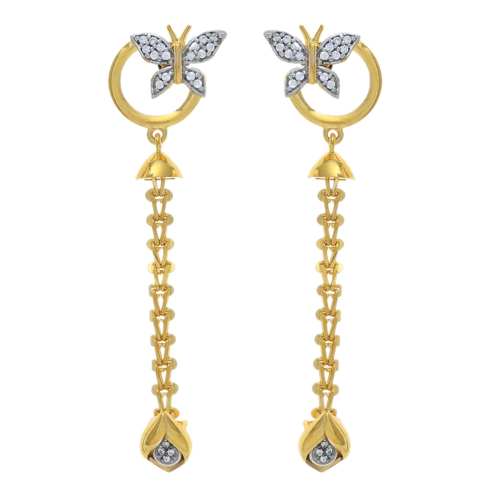 Whimsical Butterfly Gold Earring