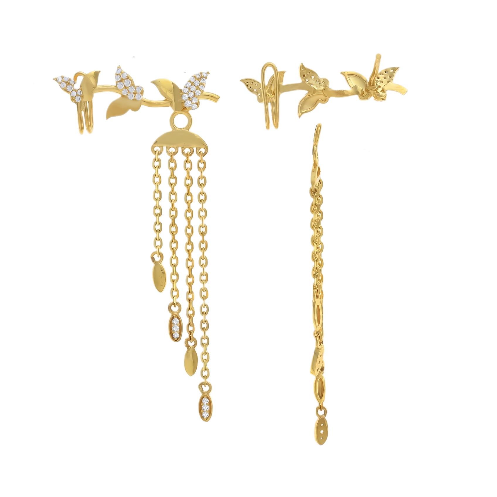 Nature's Enchateur Gold Dangler Earrings