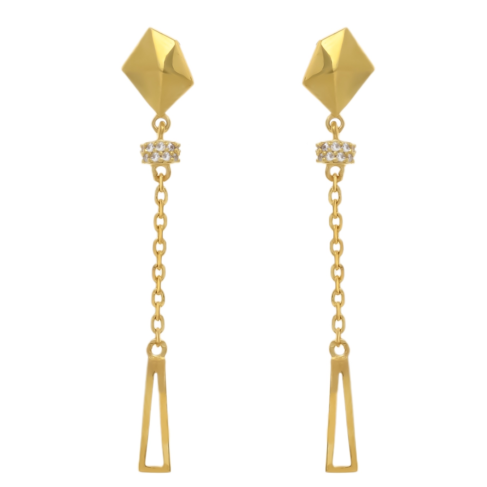 Geometrical Brilliance Gold Earring