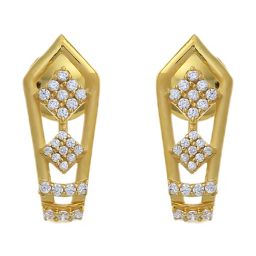 Glossy Fusion Gold Stud Earrings