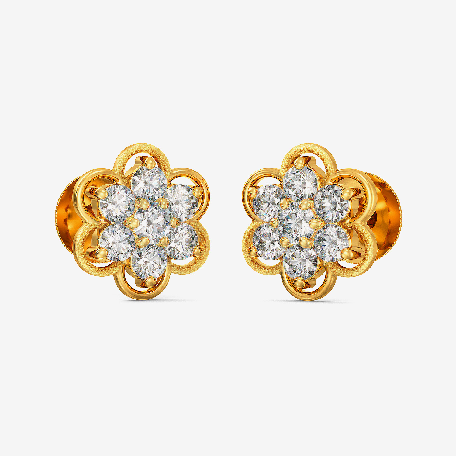 Gold Floral Studs