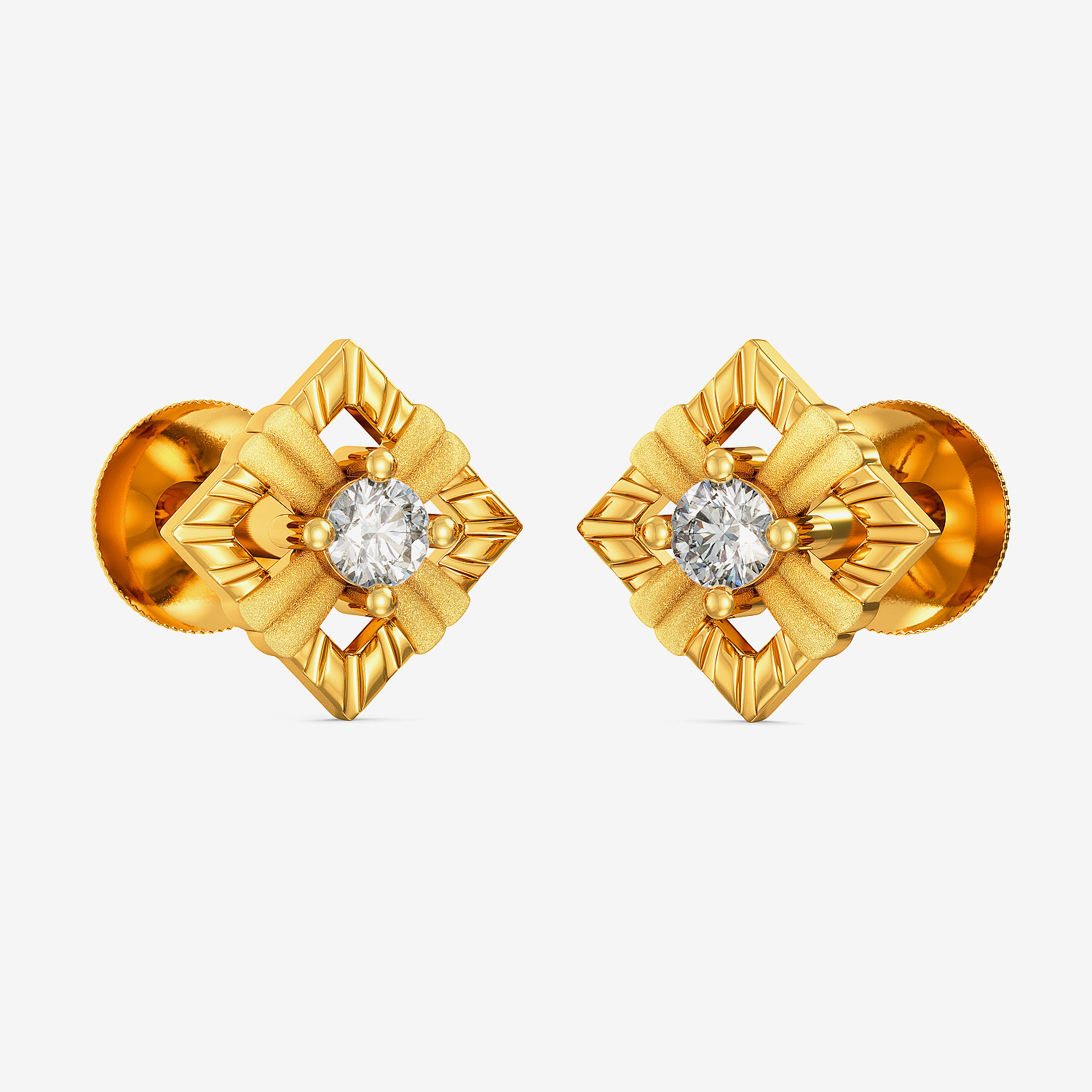 Gold Floral Studs