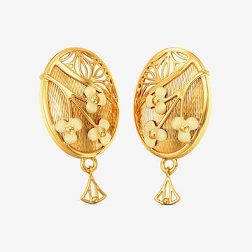 Gold Floral Drop Earrings