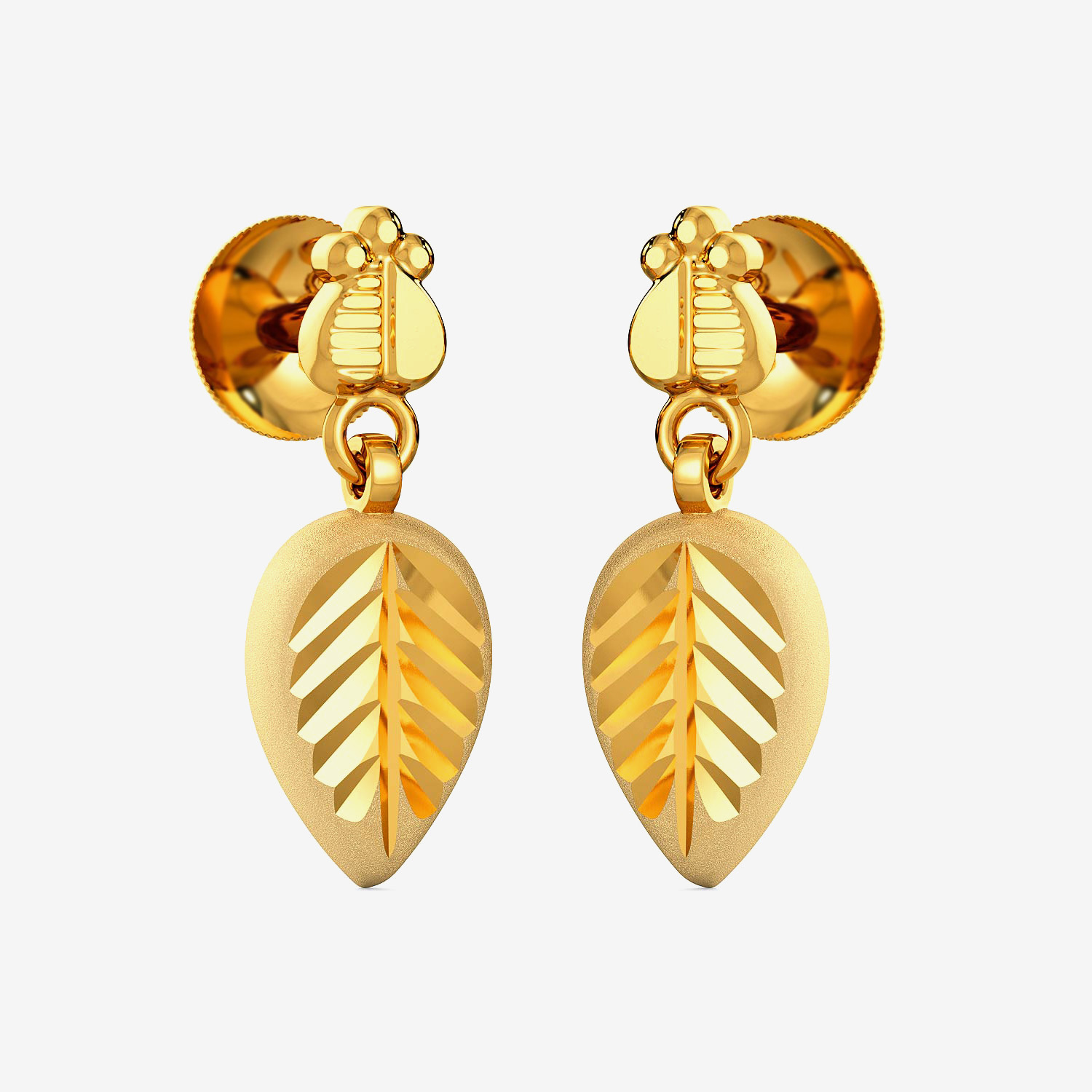 Gold Leaf Drop Earrings