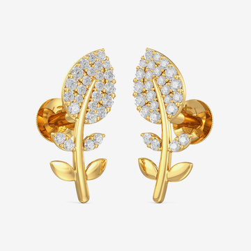 Gold Leaf Stud Earrings