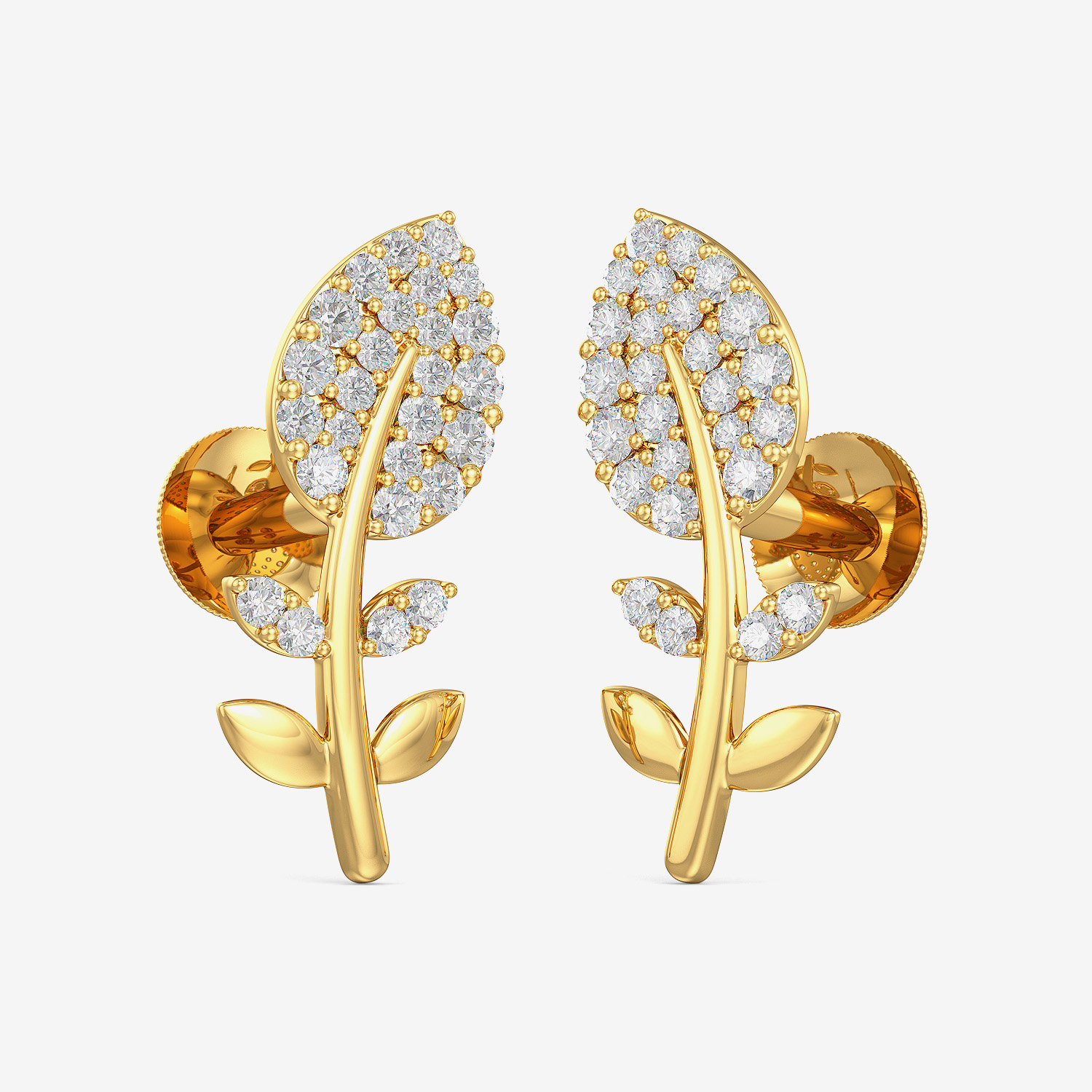 Gold Leaf Stud Earrings
