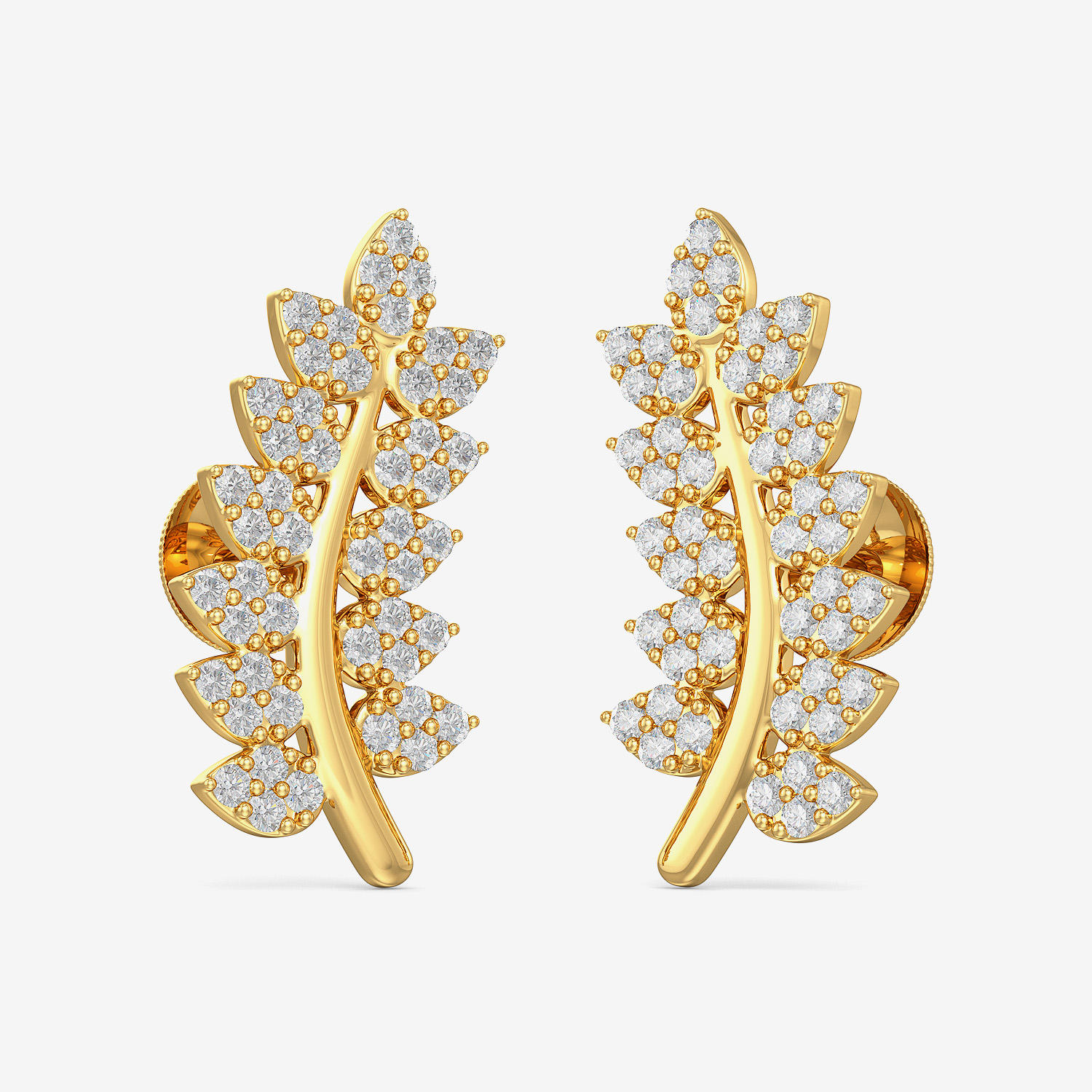 Gold Leaf Stud Earrings