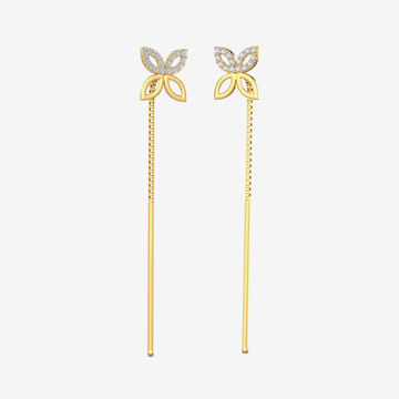 Gold Butterfly Threader Earrings