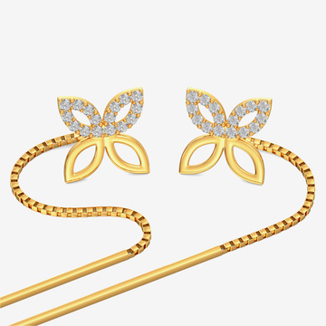 Gold Butterfly Threader Earrings