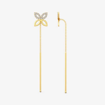 Gold Butterfly Threader Earrings
