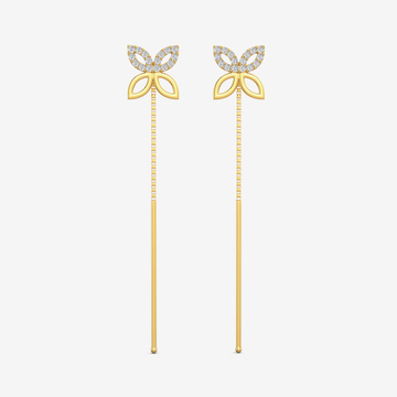 Gold Butterfly Threader Earrings