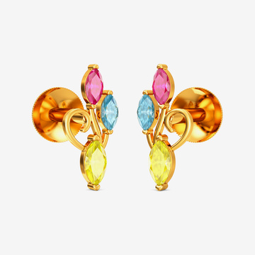 Blooming Swirl Gold Stud Earrings