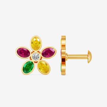 Radiant Floral Petal Gold Earrings