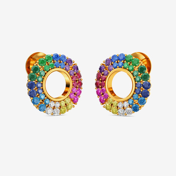 Color Wave Gold Women Earrings