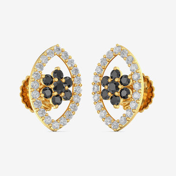 Gold Teardrop Floral Studs