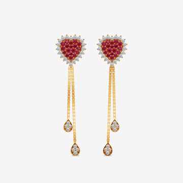 Blush Heart Elegance Gold Earrings