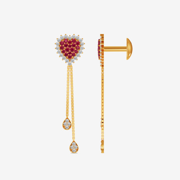 Blush Heart Elegance Gold Earrings