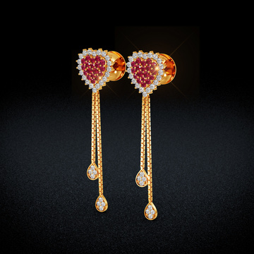 Blush Heart Elegance Gold Earrings