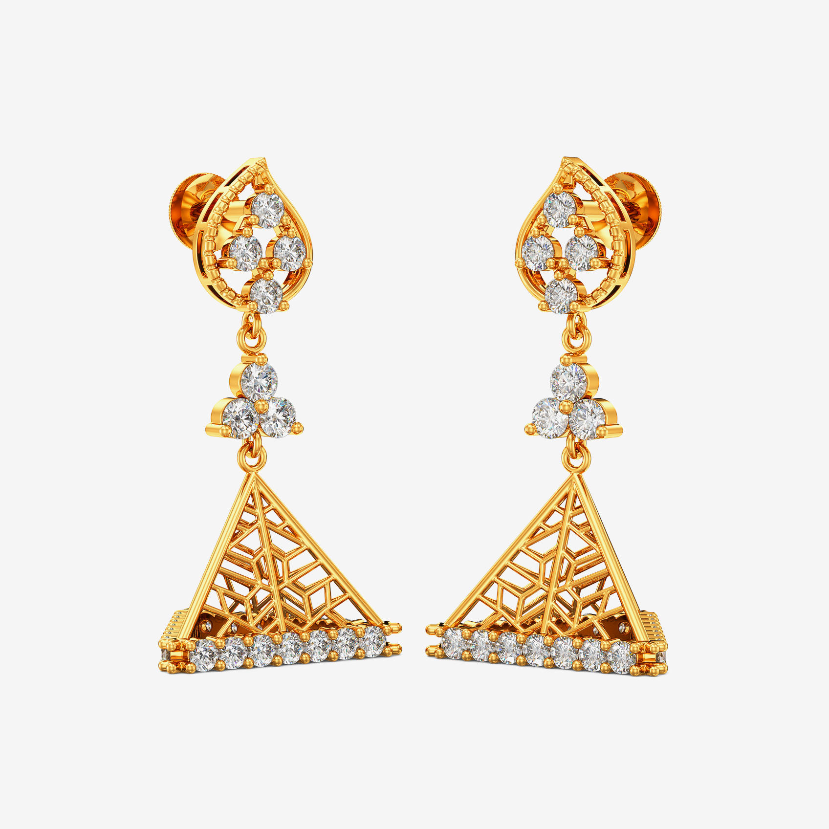 Pyramid Gold Women Earring