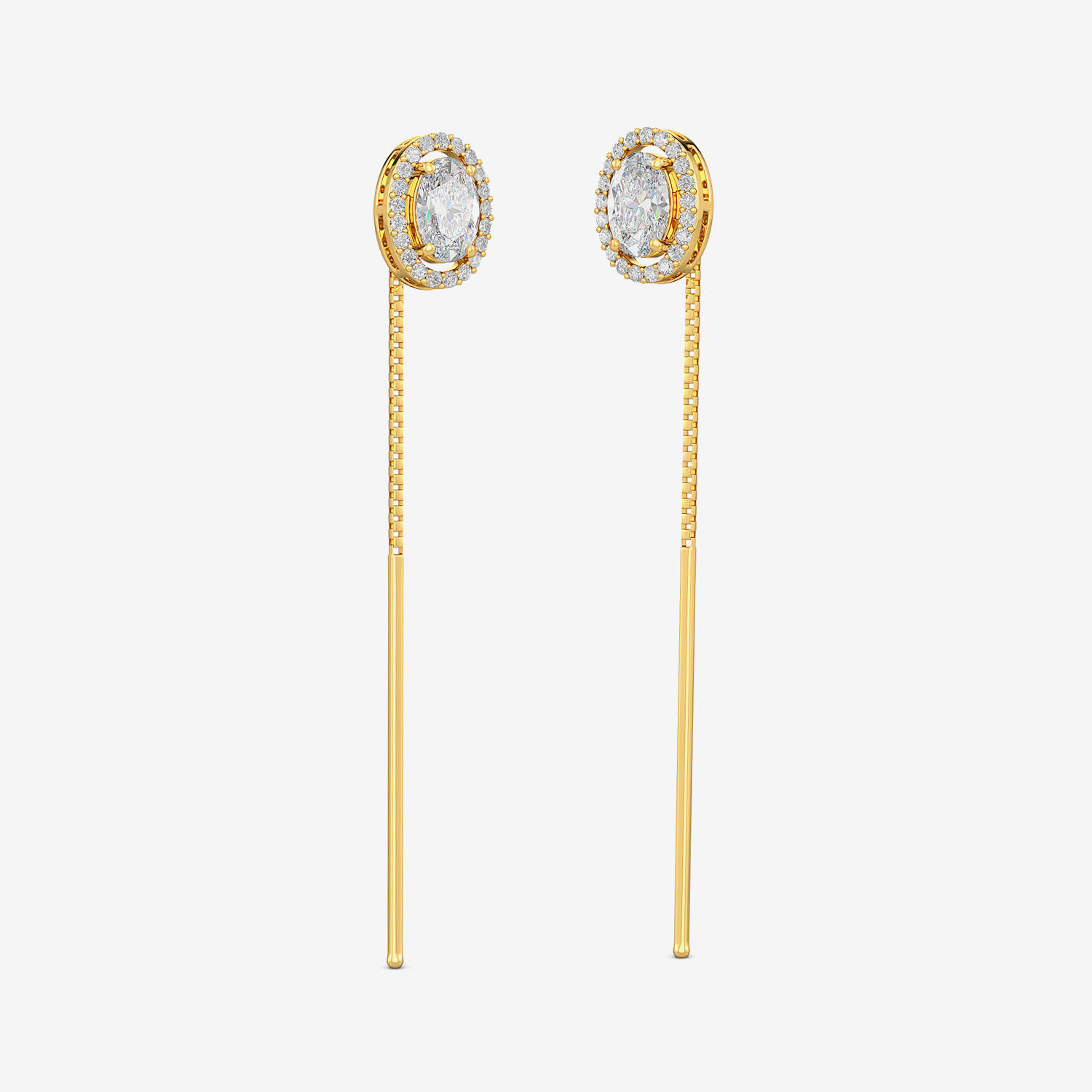 Gold Round Threader Earrings