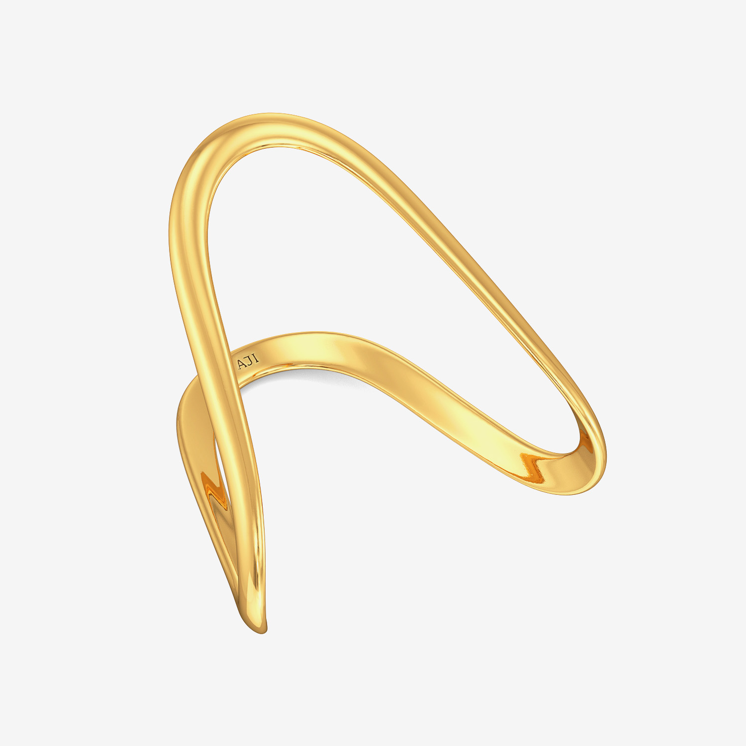 Dainty Dazzle - Gold V-shaped Dainty Designer Ring