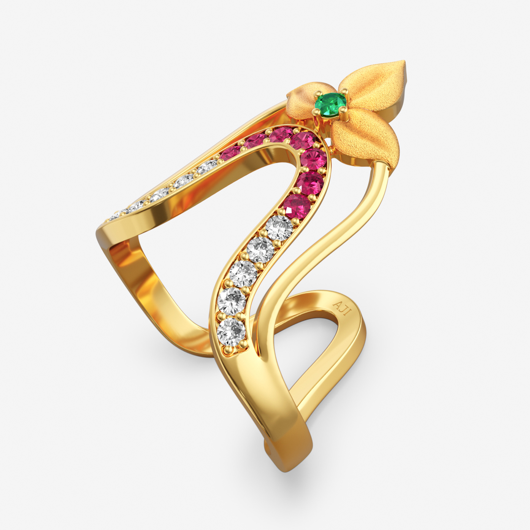 Lustrous - Gold Floral Vanki Ring