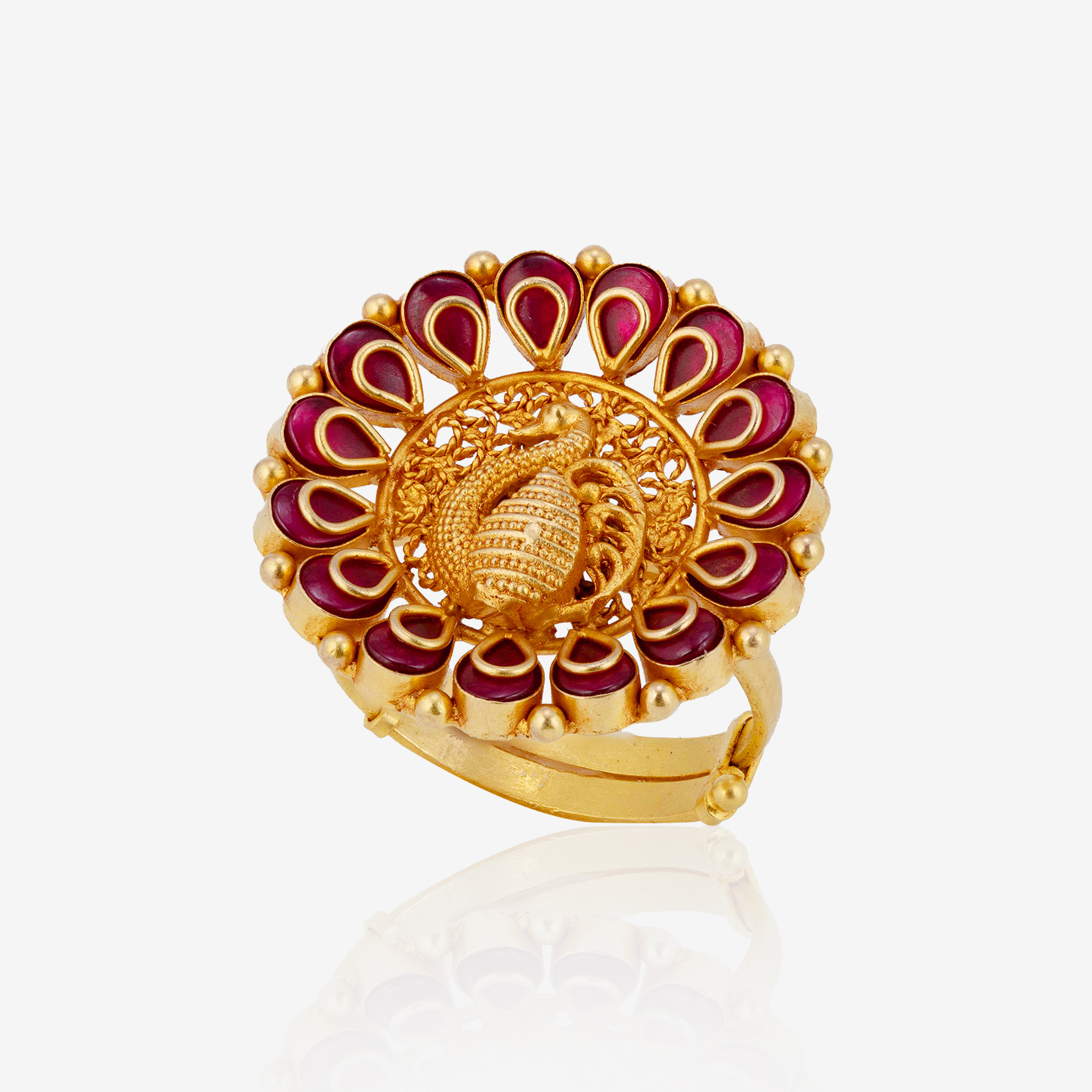 Elegant Ruby Circle Ring