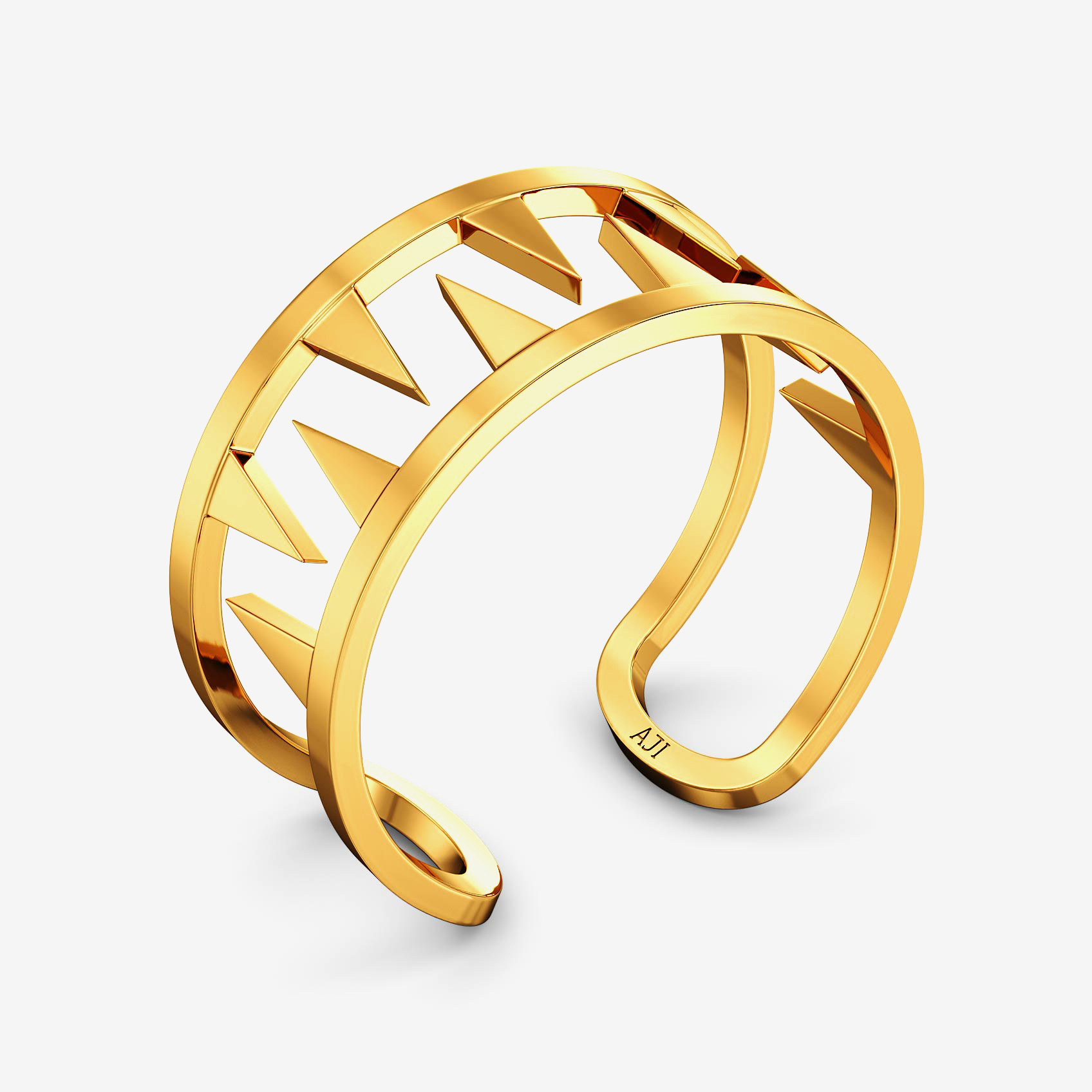 Pure Gold Edge Spiked Edge Gold Ring
