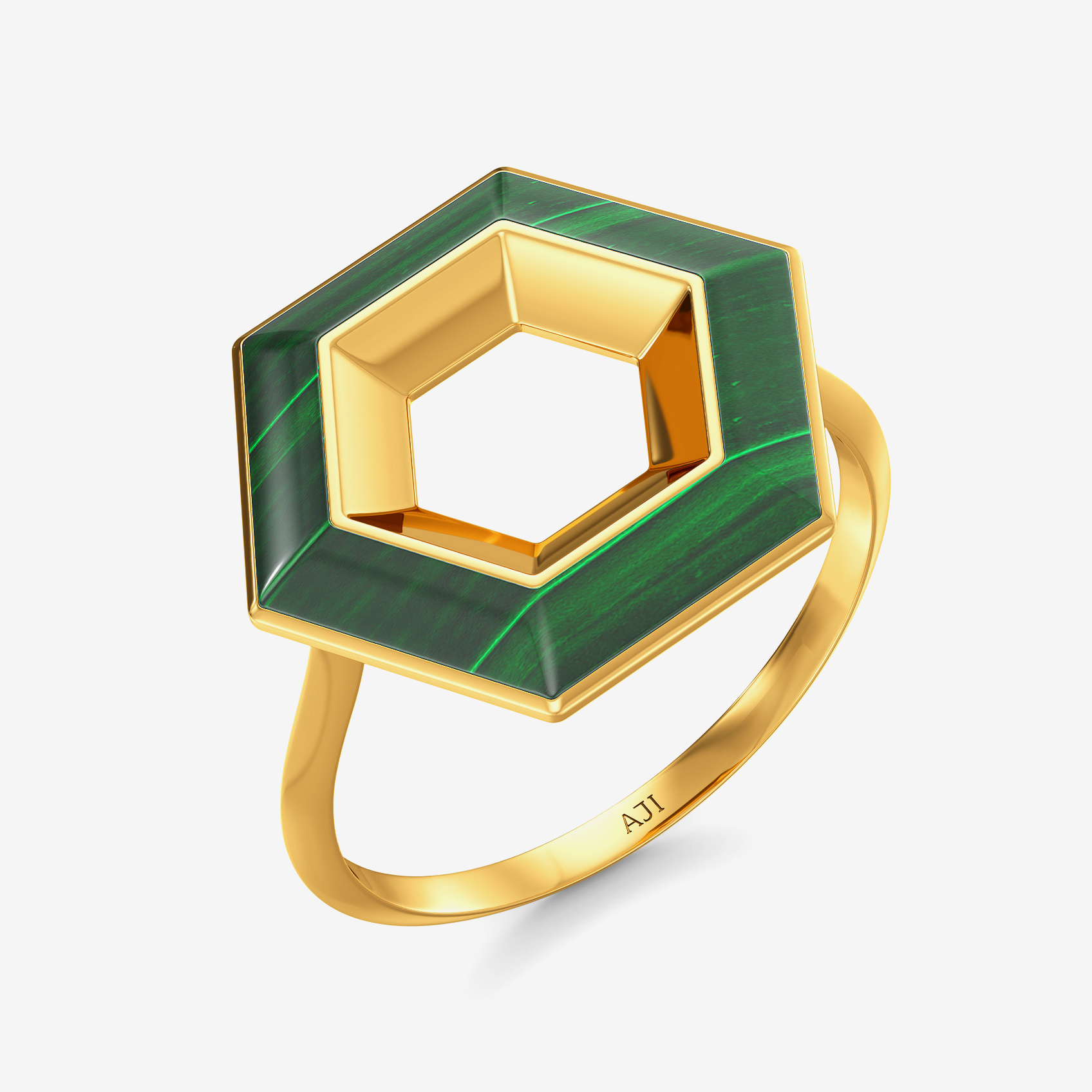 Malachite Matrix Gold Ring